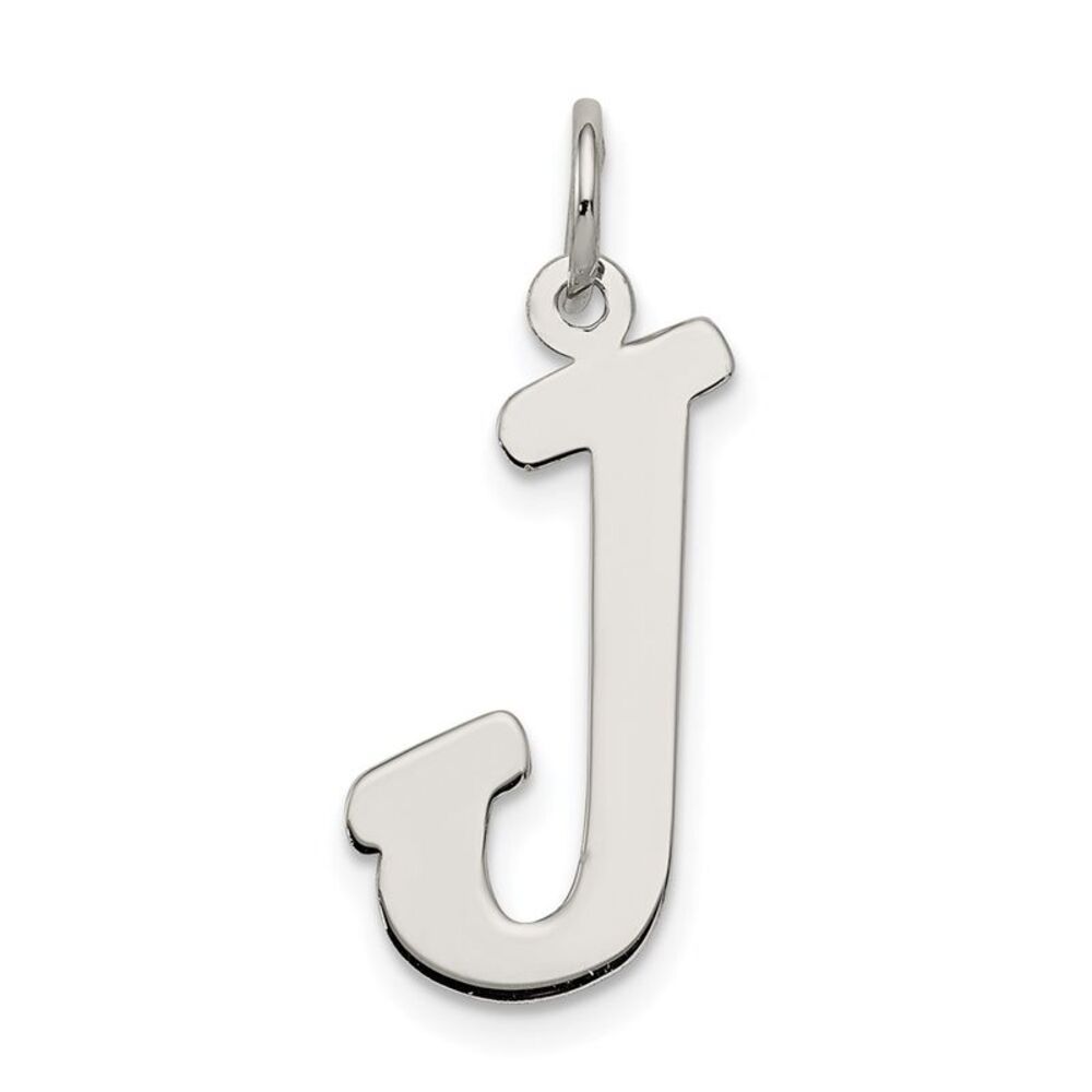 Sterling Silver Madison Collection LG Classic Script Initial J Pendant